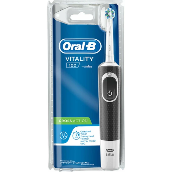 Oral-B D100 Vitality Cross Action Şarjlı Diş Fırçası - Siyah