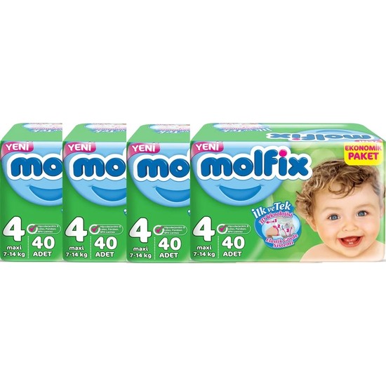 Molfix Ekonomik Paket 4 Numara 40�lı x 4 Paket 160 Adet Fiyatı Molfix Ekonomik Paket 4 Numara 40�lı x 4 Paket 160 Adet Fiyatı