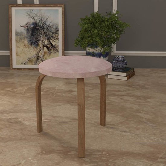 Falez Mobilya Aksesuar Ahşap Tabure Pembe Fiyatı