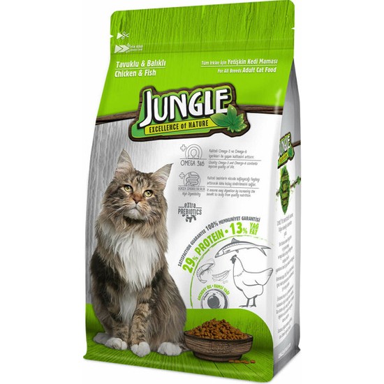 Jungle Tavuklu ve Balıklı Kedi Maması 500 g Fiyatı