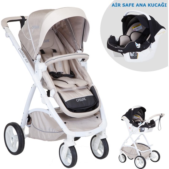 Casual Cadillac Air Trona Safe Travel Bebek Arabası Krem