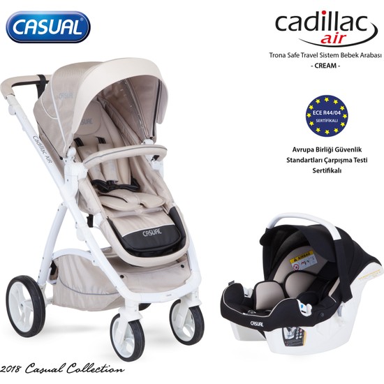 Casual Cadillac Air Trona Safe Travel Bebek Arabası Krem