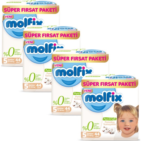 Molfix Pure and Soft Bebek Bezi 5 Beden Junior 2 Aylık Fiyatı