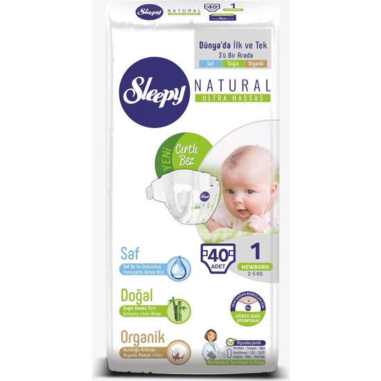 Sleepy Natural Yeni Doğan Bebek Bezi 1 Numara 40 Adet Fiyatı