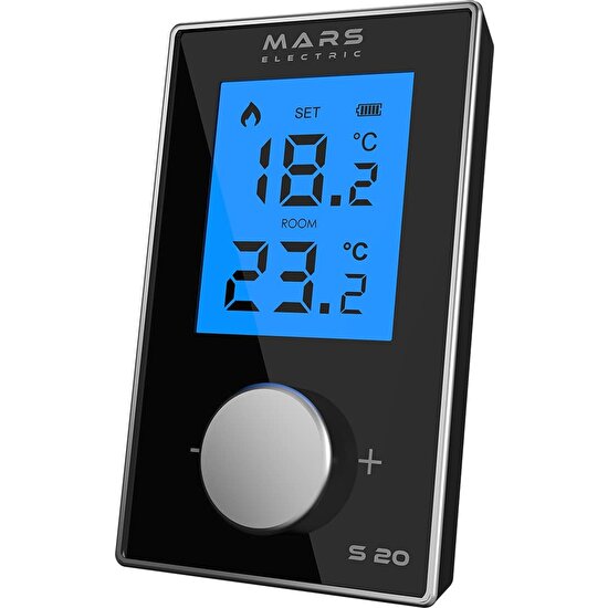 Mars S20X Kablolu Dijital Oda Termostatı Siyah