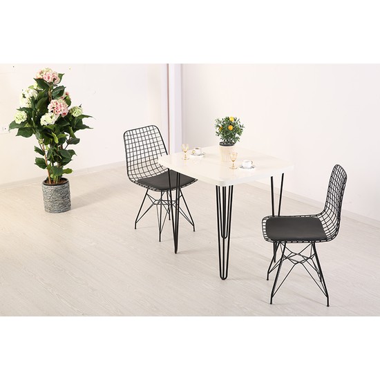 Yelken Beyaz 80 70 Firkete Beyaz Ikili Masa ve Tel