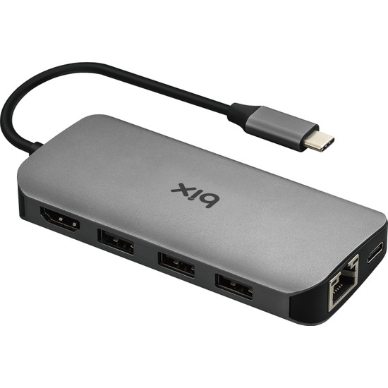 Bix BX10Hb Type-C™ 1*4K Ultra HD Hdmı 3*Usb 3.0 Gigabit Ethernet 1*Pd 1*Micro SD 1*SD Macbook Uyumlu Adaptör