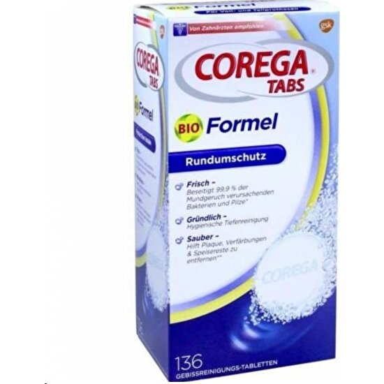 Corega Tabs Bio Formel Protez Diş Temizleyici 136 Tablet