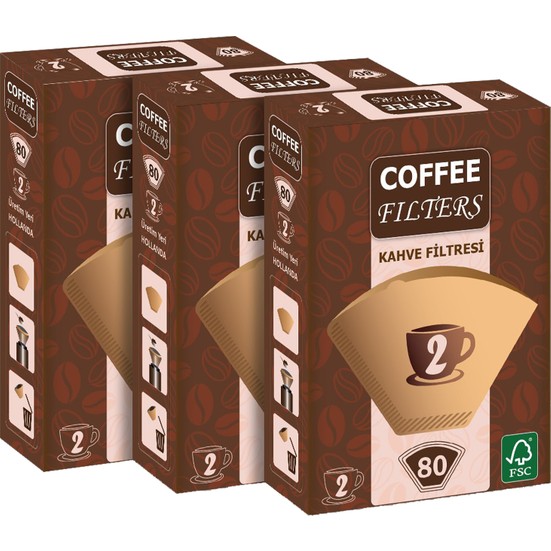 Coffee Filters Filtre Kahve Kağıdı 1/2 80�li 3 Paket 240 Fiyatı