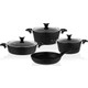 Taç 3455 Master Cook 7 Parça Granit Tencere Seti Siyah Taç 3455 Master Cook 7 Parça Granit Tencere Seti Siyah