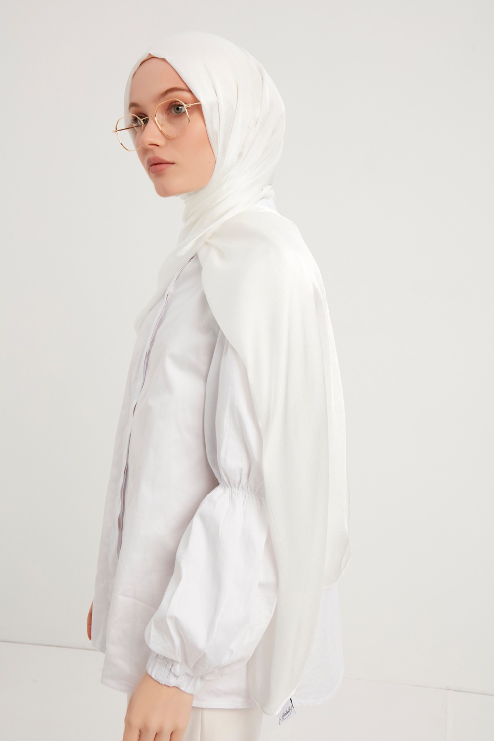 Schaless Janjanlı Krinkıl Abaye Şal 70x190cm - Siyah görsel 3