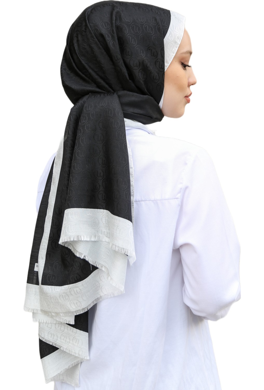 Hint İpek Hint Ipek Monogram Şal - Vizon görsel 5