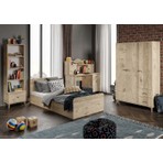 Kzn Home Akasya Modern Genç Odası Takımı Meşe - 4 Parçalı ve Tamamı 1. Kalite Mdf