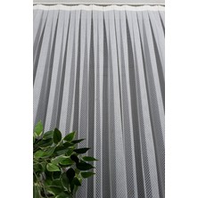 Evdepo Home Taç Puantiyeli Kullanıma Hazır 1/2 Seyrek Pile Tül Perde Tek Kanat - Ekru 100 x 250 cm