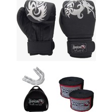 Dragon Sangal Boks Eldiveni 3,5 mt Elastik Boks Bandaj  ve Şeffaf Dişlik 3 'lü Set