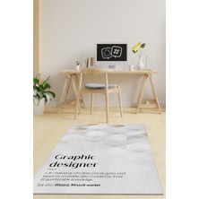 Homshtag Grafik Tasarımcı Pamuklu Dokuma Tabanlı Yıkanabilir Kaymaz Tasarımcı Halısı