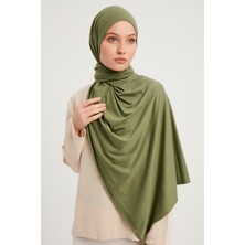 Schaless Likralı Penye Viskon Şal 70x180cm - Olive - ŞALESS