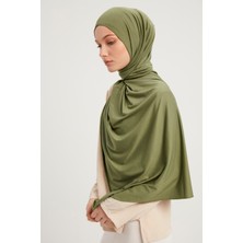 Schaless Likralı Penye Viskon Şal 70x180cm - Olive - ŞALESS
