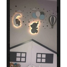 Işıklı Toplar Türkiye Çocuk Odası Dekoratif Ahşap Gece Lambası Ledli Aydınlatma