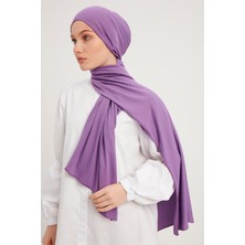 Schaless Likralı Penye Viskon Şal 70x180cm - Menekşe - ŞALESS