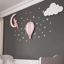 Işıklı Toplar Türkiye Çocuk Odası Dekoratif Ahşap Bulut Gece Lambası Ledli Aydınlatma