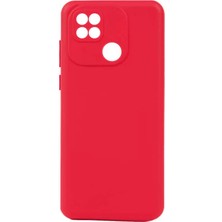 Lopard Xiaomi Poco C40 Kılıf Lopard Biye Mat Yumuşak Silikon Kapak Kırmızı