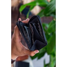 Garbalia Leeds Hakiki Deri Fermuarlı Unisex Cüzdan