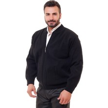 Blues Moda Astarlı Çelik Örme Casual Rahat Kalıp Hırka Mont Lacivert