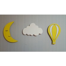 Işıklı Toplar Türkiye Çocuk Odası Dekoratif  Bulut, Paraşüt, Ay Dede Gece Lambası Ledli Aydınlatma