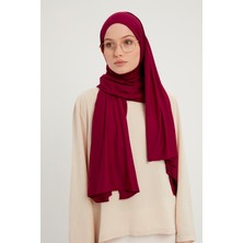 Schaless Likralı Penye Viskon Şal 70x180cm - Vişne - ŞALESS