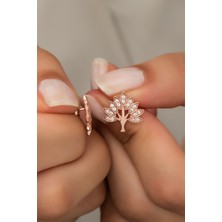 Nereze 925 Ayar Gümüş Zirkon Taşlı Ağaç Model Küpe