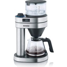 Severın Aroma Seçicili Filtre Kahve Makinesi, 1450W, 1l, 8 Fincana Kadar, Zamanlayıcı ve Kireç Çözme Fonksiyonları, Paslanmaz Çelik/siyah,ka 5760