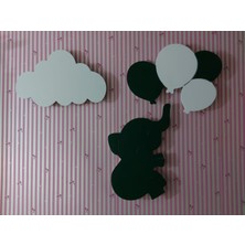 Işıklı Toplar Türkiye Çocuk Odası Dekoratif Ahşap Siyah Beyaz Takım Gece Lambası Ledli Aydınlatma