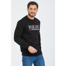 Swoops Outdoors Erkek  Wariant Oversize Baskılı Pamuklu Bisiklet Yaka Uzun  Kollu Sweatshirt