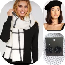 Sema Aksesuar Atkı& Ressam Bere & Taşlı Küpe Kombin