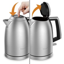 Krups Excellence 1,7 L Paslanmaz Çelik Elektrikli Su Isıtıcısı Akülü 360° Taban Gizli Direnç Kireç Önleyici Filtre BW552D10