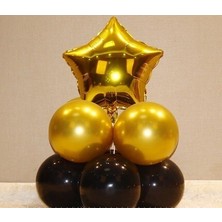 10 Adet/takım Gül Altın Yıldız Balon Seti