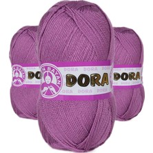 Dora 3 Adet Dora El Örgü Ipi Yünü 100 gr 050 Eflatun