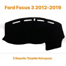 LION AUTO Ford Focus 3 2012-2019 Arası 3 Boyutlu Halı Kumaş Torpido Örtüsü