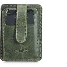 Guard Dikey Crazy Yeşil  Deri Kartlık