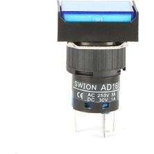 Weiller 16MM Mavi Dikdörtgen Ledli Yaylı Buton - 5 Pin 24V.DC 1no+1nc