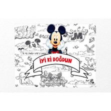 Ece Parti Mickey Mouse Temalı 70X100 Ölçüsünde Branda Afiş
