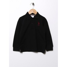 U.S. Polo Assn.  Düz Erkek Çocuk Siyah Sweatshirt TP01KIDSSK022