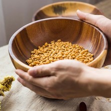 Doğal El Yapımı Ahşap Salata Kase (Yurt Dışından)