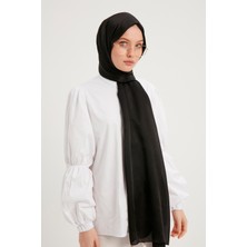 Schaless Janjanlı Krinkıl Abaye Şal 70x190cm - Siyah