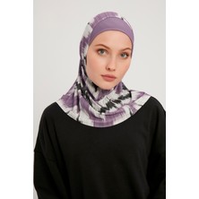 Schaless Desenli Bone  Sport Pro Hijab - Lila