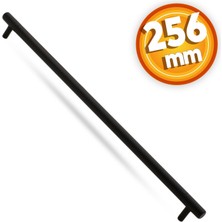 Badem10 Hitit Çekmece Dolap Kapak Kulpu Kulbu 256 mm Mat Siyah Metal Kulp