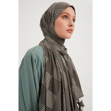 Schaless Desenli Penye Şal - Vizon