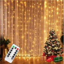Deco Elit Perde LED  2 Metre Kumandalı 8 Ayrı Moda Sahip ( 2 mt x 2 mt ) Perde LED Peri LED USB