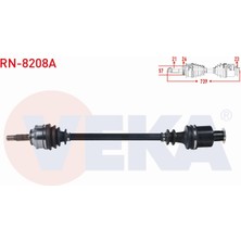 Otoco Renault Clıo Iı(Bb0/1/2,cb0/1/2)1.4i 16V A-T Abslı 26 Dıs Uzunluk 739 mm 98-05 Komple Aks Sağ Ön